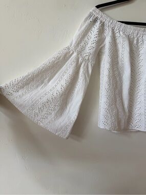 Express Women's White Eyelet Off-Shoulder blouse